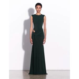 Alex Perry Sleeveless Cut Out Wrap Gown in Crepe Jersey US 6